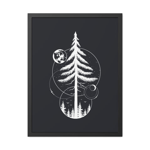 Treecraft 1 - Nature-Inspired Framed Poster - Cosmic Pine Tree Wall Art