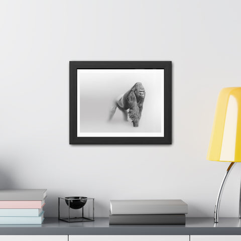 Majestic Gorilla Framed Poster | Monochrome Wall Art for Animal Lovers