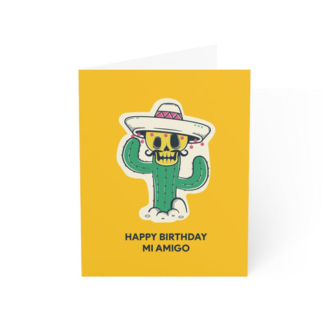 'Happy Birthday Mi Amigo' Cactus Skull Birthday Card — Birthday Greeting Card - Illustrated, Funny, Snarky, Modern