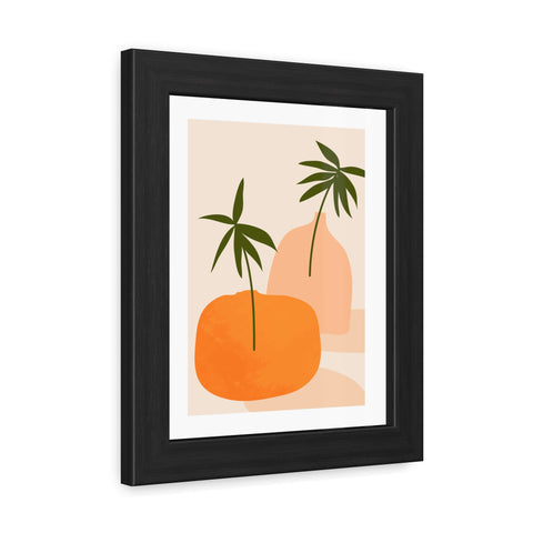 Agora 2 - Modern Framed Poster - Abstract Palm and Fruit Design for Home Decor