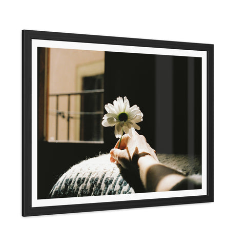 Hold Me - Elegant Framed Flower Art Poster - Serenity and Warmth for Home Decor