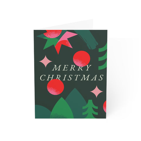 Merry Christmas Greeting Card — Christmas / Holiday Greeting Card - Illustrated, Beautiful, Modern