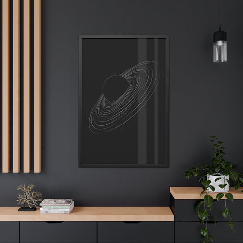 Universalis 1 - Minimalist Saturn Framed Poster - Modern Wall Art for Space Lovers