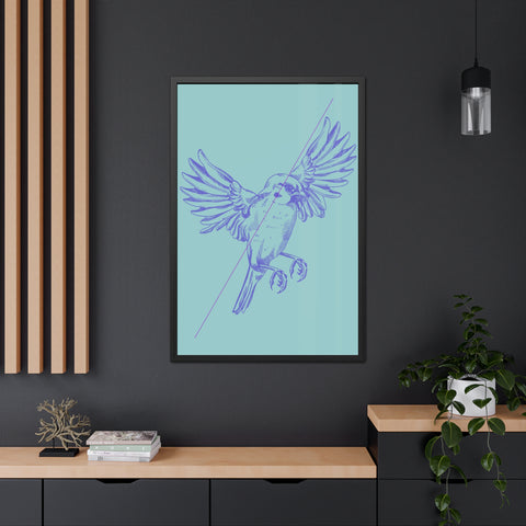 Wings 4 - Blue Bird Framed Poster - Elegant Wall Art for Home Decor