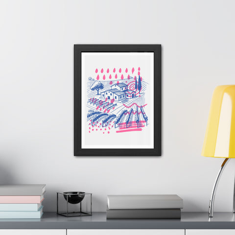 Wine Country 3 - Vibrant Vineyard Framed Poster - Modern Art Decor for Wine Lovers