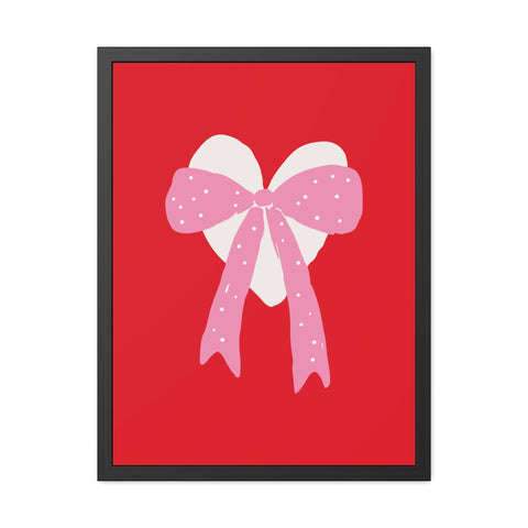 With a bow 2 - Heart Ribbon Framed Poster - Perfect for Valentine's Day Decor
