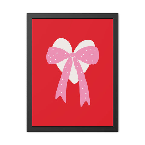 With a bow 2 - Heart Ribbon Framed Poster - Perfect for Valentine's Day Decor
