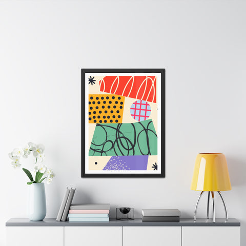 Kurian 10 - Abstract Geometric Framed Posters for Modern Decor | Vibrant Wall Art