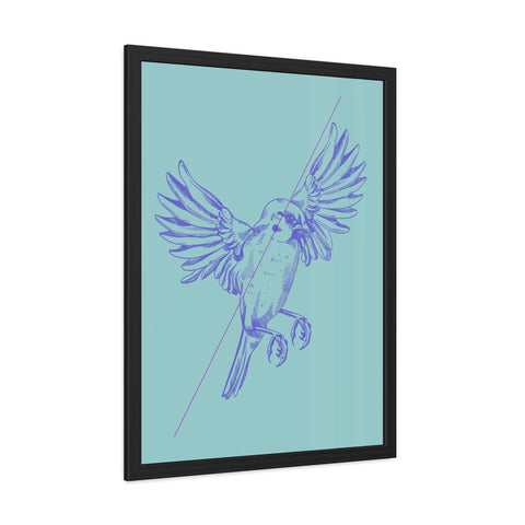 Wings 4 - Blue Bird Framed Poster - Elegant Wall Art for Home Decor