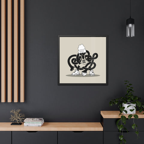 Basketballin' 1 - Trendy Urban Art Print - Modern Framed Poster with Playful Character