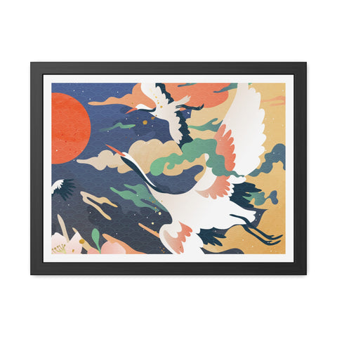 Pelican 2 - Elegant Crane Framed Poster - Serene Wall Art for Nature Lovers