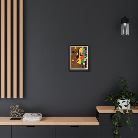 Africa 4 - Modern Framed Art Poster - Colorful Abstract Portrait