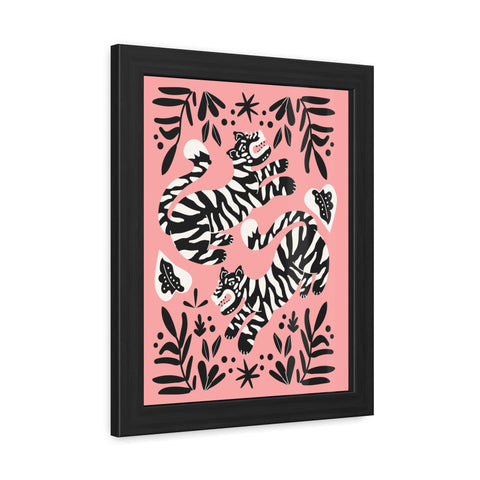 Mirror 4 - Playful Tiger Framed Poster Art for Animal Lovers - Vibrant Wall Decor