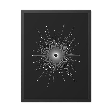 Universalis 3 - Modern Geometric Framed Poster - Minimalist Black and White Wall Art