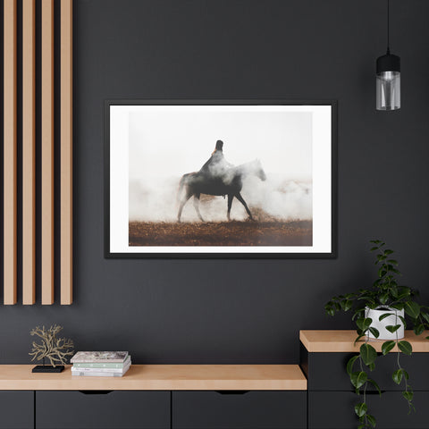 Fog Ride - Mystical Horse Framed Poster - Perfect for Home Decor & Gift Ideas