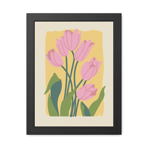 Flowers 3 - Blossoming Tulips Framed Poster - Modern Floral Wall Art