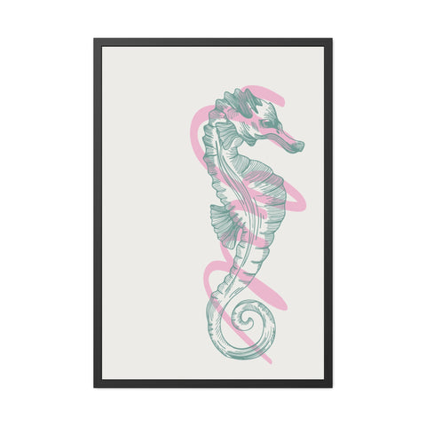 Marine Life 4 - Elegant Seahorse Framed Poster - Coastal Home Decor