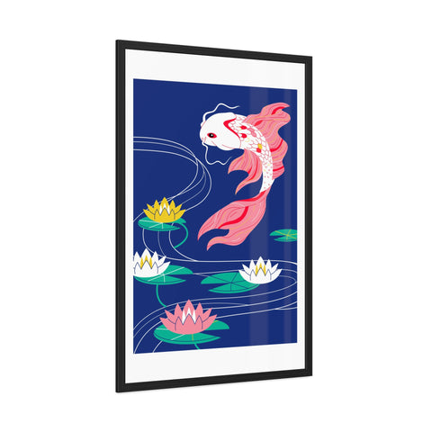 Japanese Garden 1 - Koi Fish Framed Poster - Tranquil Water Lily Art for Home Décor