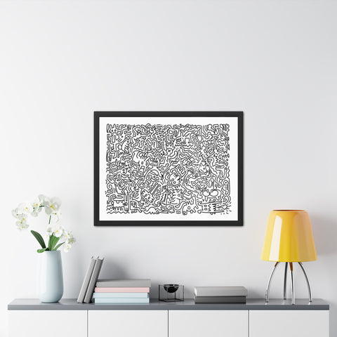 Chaos Theory - Abstract Line Art Framed Poster - Modern Wall Décor for Art Lovers