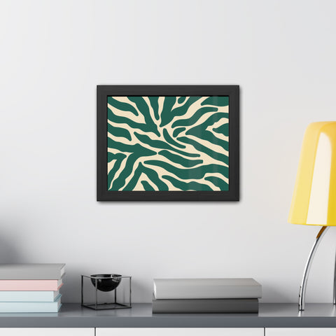 Mer 3 - Abstract Zebra Print Framed Poster - Modern Wall Art for Home Décor