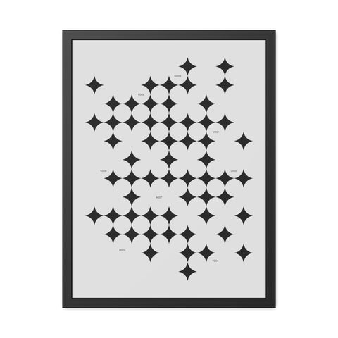 Gridlock 3 - Modern Geometric Framed Poster Art - Minimalist Home Decor