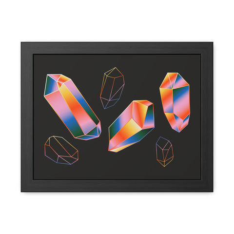 Gems - Modern Geometric Crystal Framed Poster - Stylish Wall Art for Home Decor