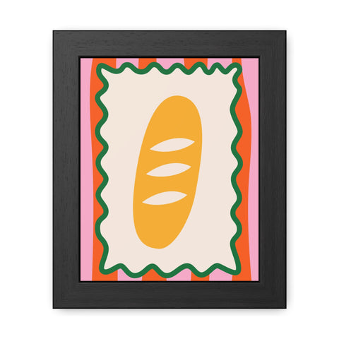 Whimsical Bread Framed Poster - Colorful Kitchen Wall Art