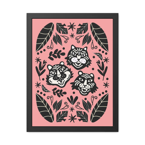 Mirror 5 - Playful Jungle Themed Framed Posters - Tiger and Leopard Artwork for Kids' Rooms