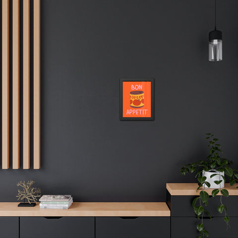 Bon Appetit Tomato Can Framed Poster - Fun Kitchen Decor for Food Lovers