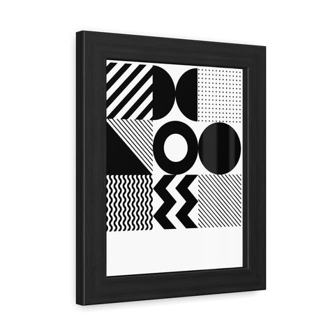 Modernica 5 - Modern Geometric Wall Art Frame - Black and White Patterns for Home Decor