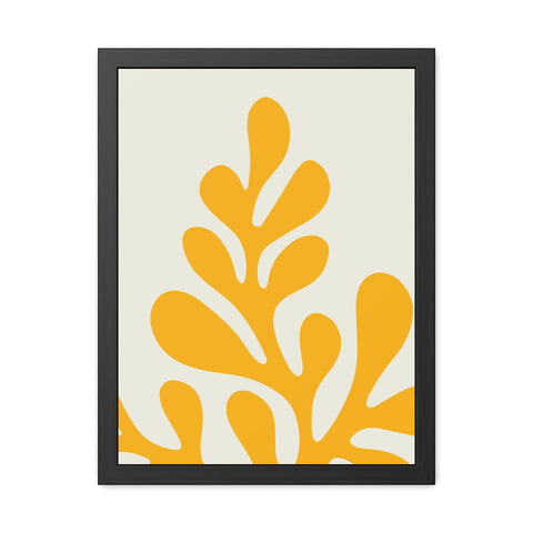 Stratica 1 - Modern Abstract Framed Poster – Yellow Organic Design for Home Decor