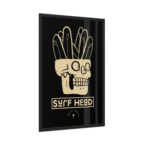 Surf Head Framed Poster - Edgy Wall Art for Surfers and Beach Lovers