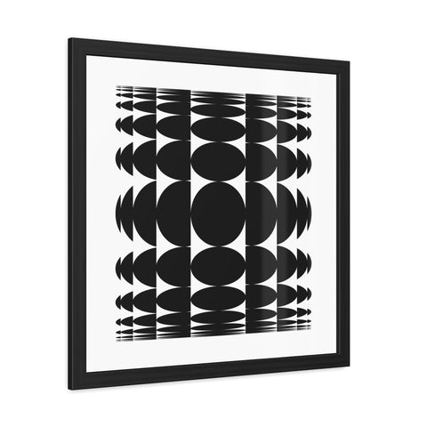 Stark 3 - Modern Geometric Framed Poster - Black & White Abstract Wall Art