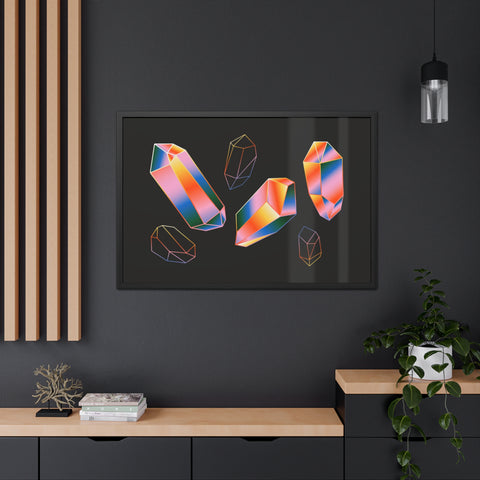 Gems - Modern Geometric Crystal Framed Poster - Stylish Wall Art for Home Decor