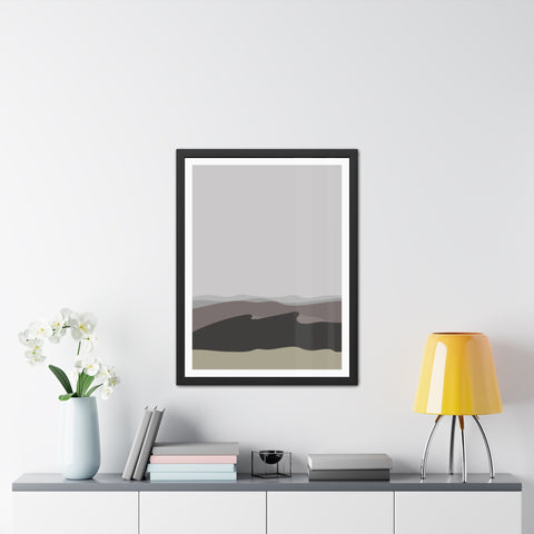 Desert Sun 2 - Modern Landscape Framed Poster - Wall Art for Home Decor - Neutral Tones