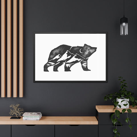 Mountain Bear - Framed Poster – Nature-Inspired Wall Art for Outdoor Enthusiasts
