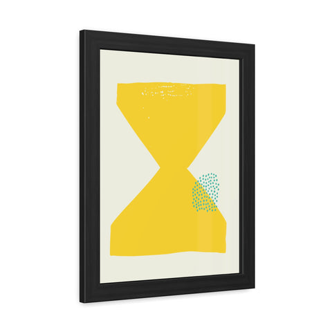 Jonathan 3 - Modern Framed Poster - Yellow Hourglass Art for Home Decor