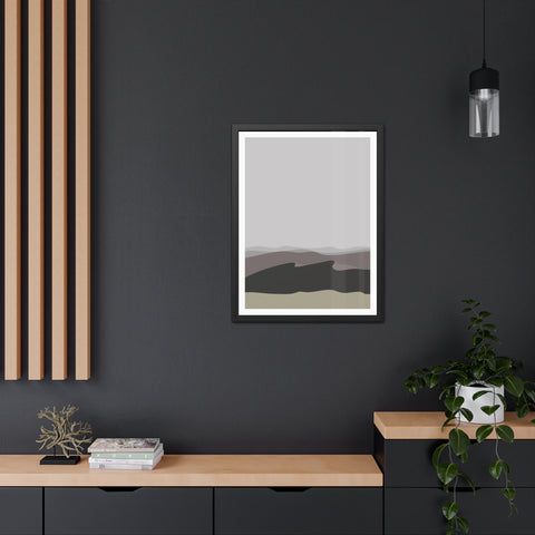 Desert Sun 2 - Modern Landscape Framed Poster - Wall Art for Home Decor - Neutral Tones