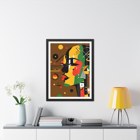 Africa 4 - Modern Framed Art Poster - Colorful Abstract Portrait