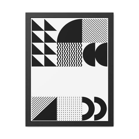 Modernica 6 - Modern Abstract Framed Poster - Black and White Geometric Wall Art