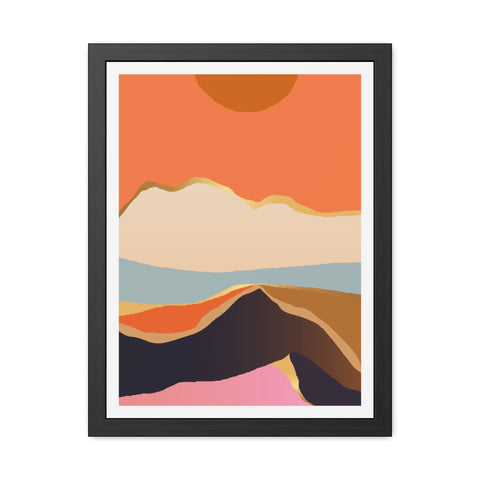 South 2 - Abstract Mountain Framed Poster - Modern Wall Art for Home Decor