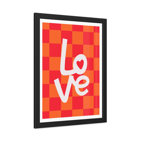 Lovin' 4 - Love Checkered Framed Poster - Perfect Wall Art for Home Decor & Gifts