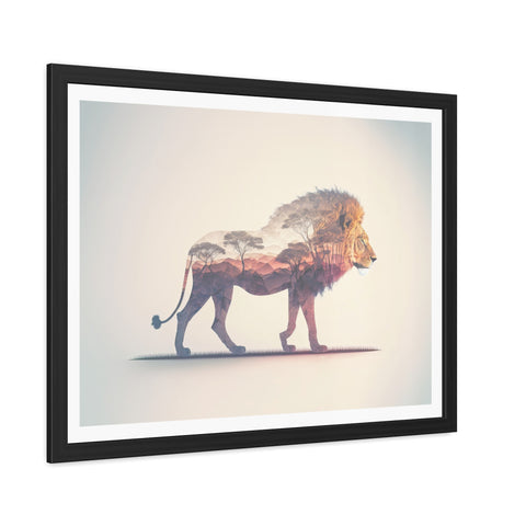Lionscape - Majestic Lion Framed Poster - Wildlife Art for Home Decor