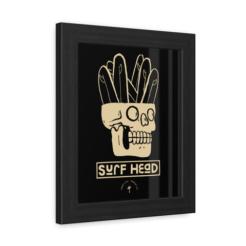 Surf Head Framed Poster - Edgy Wall Art for Surfers and Beach Lovers