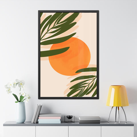 Agora 1 - Tropical Sunset Framed Poster - Modern Wall Art for Home Decor