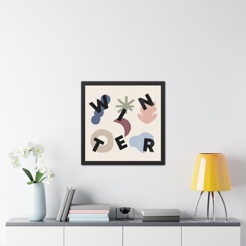 Seasons - Modern Winter Framed Poster - Minimalist Home Decor