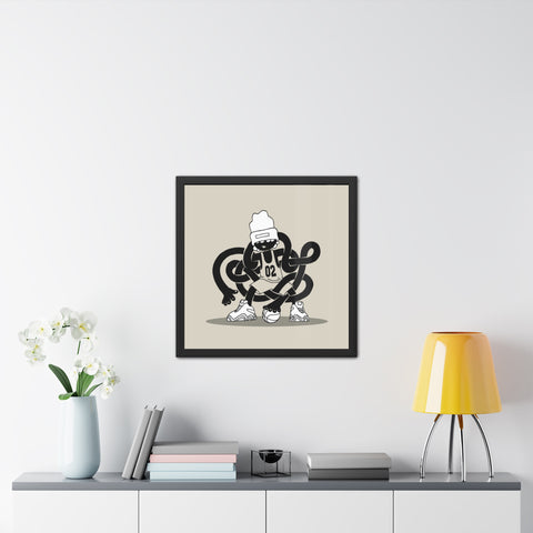 Basketballin' 1 - Trendy Urban Art Print - Modern Framed Poster with Playful Character