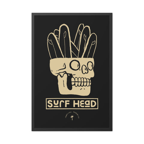 Surf Head Framed Poster - Edgy Wall Art for Surfers and Beach Lovers