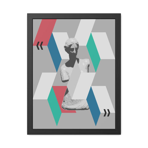 Abstractica 4 - Modern Framed Poster Art - Abstract Geometric Statue Design