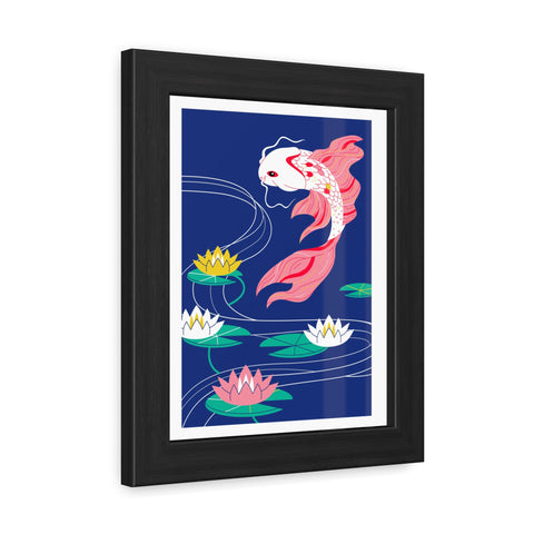 Japanese Garden 1 - Koi Fish Framed Poster - Tranquil Water Lily Art for Home Décor